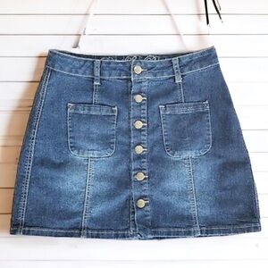 🤑 10/$100 Rebel By Right blue stretch ultra micro mini denim jean skirt JR 3